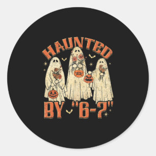 67 Meme Halloween Haunted Classic Round Sticker