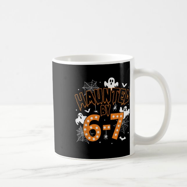 67 Meme Halloween Haunted– Funny Ghost And Pumpkin Coffee Mug (Right)