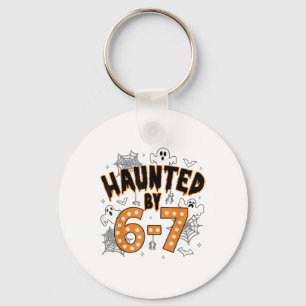 67 Meme Halloween Haunted- Funny Ghost And Pumpkin Key Ring