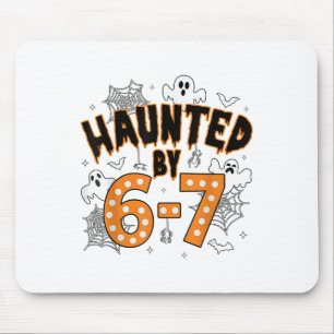 67 Meme Halloween Haunted- Funny Ghost And Pumpkin Mouse Pad