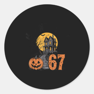 67 Meme Halloween Haunted Soky - Six Seven Gen Alp Classic Round Sticker