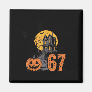 67 Meme Halloween Haunted Soky - Six Seven Gen Alp Magnet