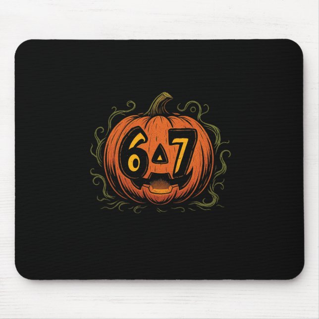 67 Meme Halloween Pumpkin - Six Seven Gen Alpha Z  Mouse Pad (Front)