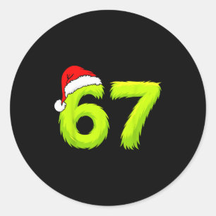 67 Meme Humor 6-7 Funny Six Seven Christmas  Classic Round Sticker