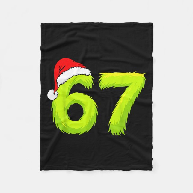 67 Meme Humor 6-7 Funny Six Seven Christmas  Fleece Blanket (Front)