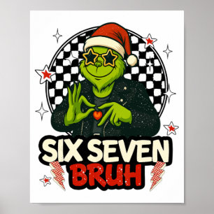 67 Meme Humor 6-7 Funny Six Seven Christmas Poster