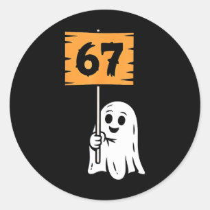 67 Meme Humor 6-7 Six Seven Halloween  Classic Round Sticker