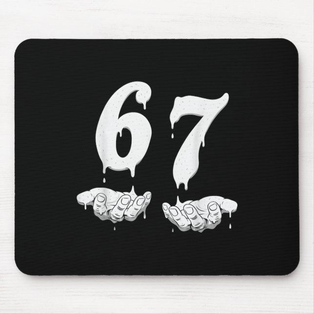 67 Meme Humor Numer 6 7  Mouse Pad (Front)