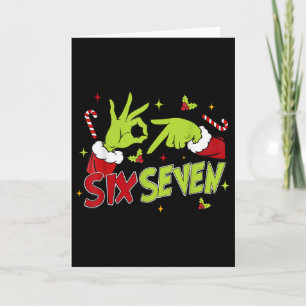 67 Meme Humour 6-7 Funny Six Seven Christmas Card