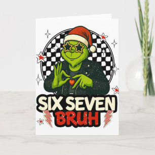 67 Meme Humour 6-7 Funny Six Seven Christmas  Card