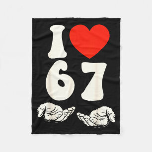 67 Meme I Love Six Seven Fleece Blanket