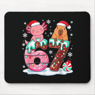 67 Meme Kawaii Axolotl Capybara Christmas Ice Crea Mouse Pad