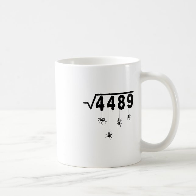 67 Meme Math Teacher 6 7 Halloween Spiders Square  Coffee Mug (Right)