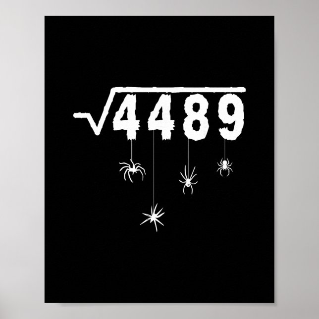 67 Meme Math Teacher 6 7 Halloween Spiders Square  Poster (Front)