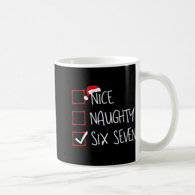 67 Meme Nice Naughty Six Seven Gen Alpha Funny Chr Coffee Mug (Right)