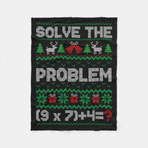 67 Meme Pemdas Math Joke Teacher Ugly Christmas Sw Fleece Blanket