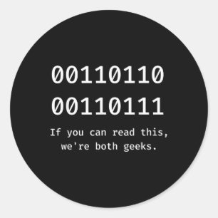 67 Meme Programmer Binary Code Funny Six Seven Pro Classic Round Sticker