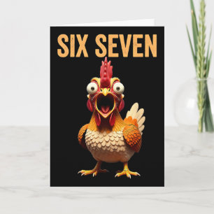 67 Meme Quote Rooster Meme Six Seven Chicken Humou Card