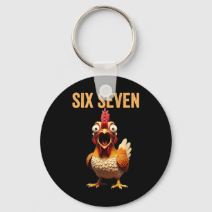 67 Meme Quote Rooster Meme Six Seven Chicken Humou Key Ring