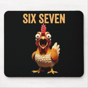 67 Meme Quote Rooster Meme Six Seven Chicken Humou Mouse Pad