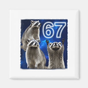 67 Meme Raccoon Howling At The Moon Parody Six Sev Magnet