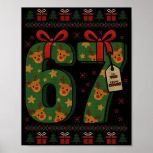 67 Meme Reindeer Christmas Ugly Sweater Xmas Celeb Poster