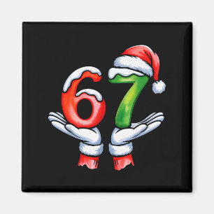 67 Meme Santa Claus Hand Funny Six Seven Christmas Magnet
