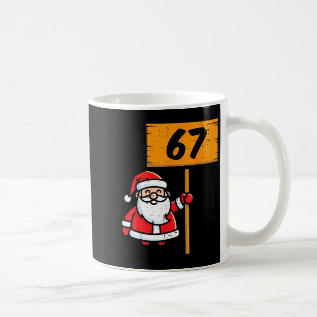 67 Meme Santa Funny Christmas 6 7 Xmas Boys Teen K Coffee Mug (Right)