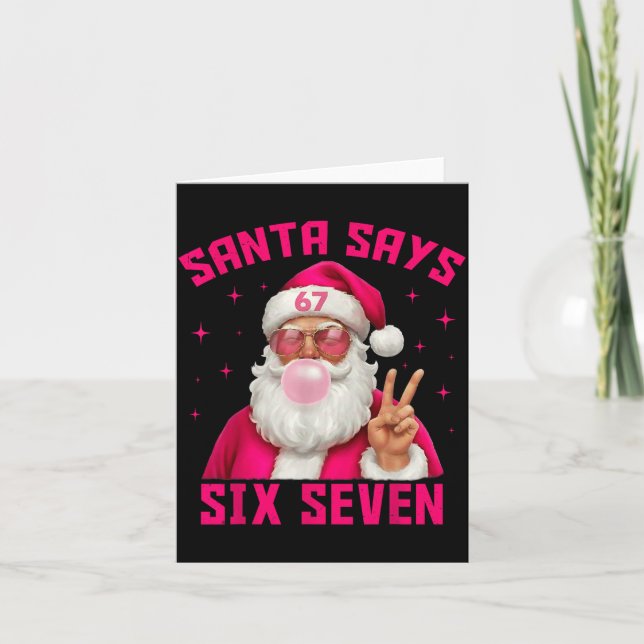 67 Meme Santa Says Six Seven Christmas Xmas Nk Gir Card (Front)