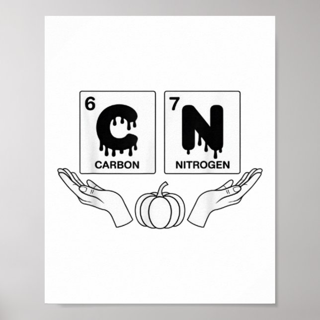 67 Meme Science Chemistry Funny Pumpkin Art Nerd J Poster (Front)