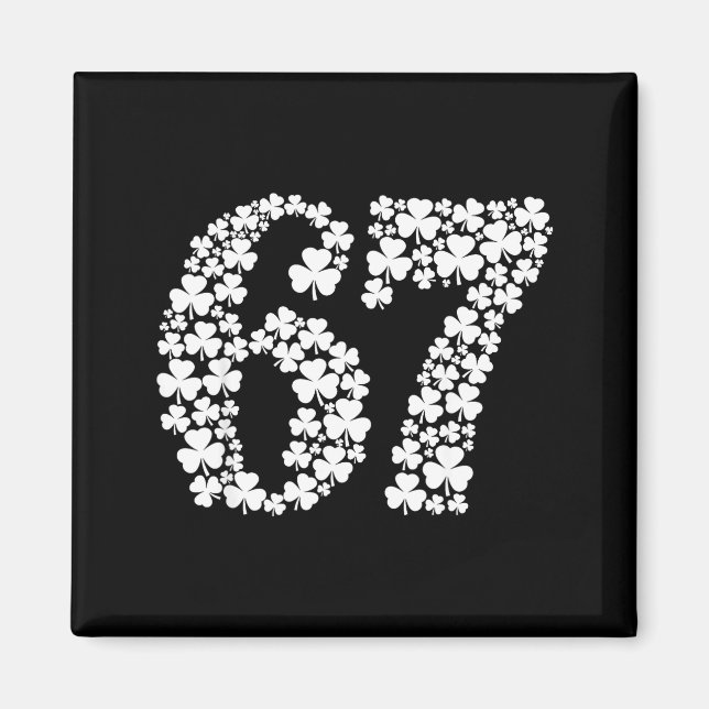 67 meme shamrock st patrick's day six seven 6 7 magnet (Front)