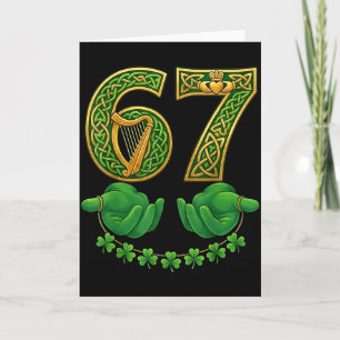 67 Meme Shamrocks Six Seven Shamrocks 6-7 St Patri Card