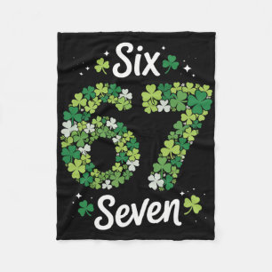 67 Meme Shamrocks St Patrick's Day 6-7 Kids Girls Fleece Blanket