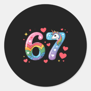67 Meme Shirt Number Funny Six Seven 6 7 Classic Round Sticker