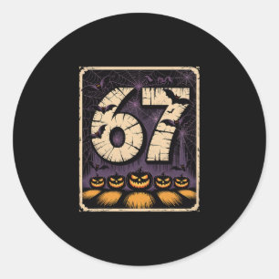 67 Meme Shirt Six Seven Funny Halloween Design Classic Round Sticker