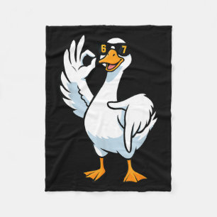 67 Meme Silly Goose 6 7 Funny Six Seven 6-7 Gen Al Fleece Blanket