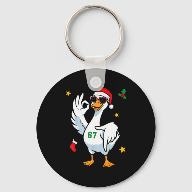 67 Meme Silly Goose 6 7 Funny Six Seven Christmas  Key Ring (Front)