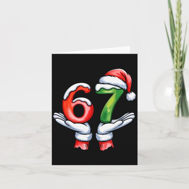 67 Meme Six Seven 67 Christmas  Card (Front)