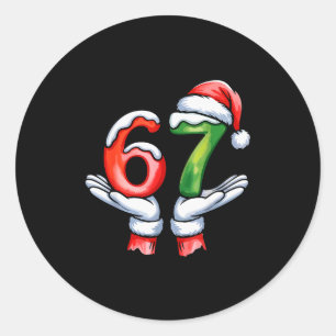 67 Meme Six Seven 67 Christmas  Classic Round Sticker