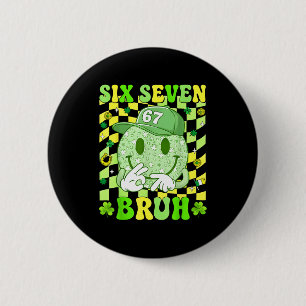 67 meme six seven 6 7 bruh st patricks lucky boys cm round badge
