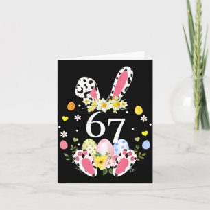 67 meme six seven 6 7 bunny leopard kids funny card
