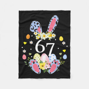 67 Meme Six Seven 6 7 Bunny Leopard Kids Funny Eas Fleece Blanket