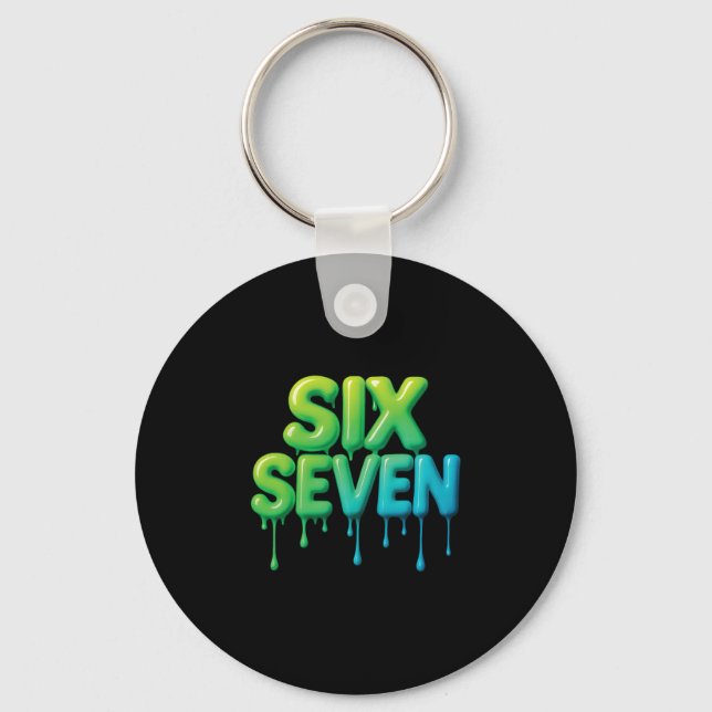 67 Meme Six Seven 6-7 Funny Internet Joke Viral Tr Key Ring (Front)