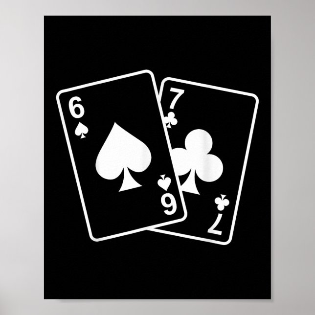 67 Meme Six Seven 6–7 Funny Playing Cards  Poster (Front)