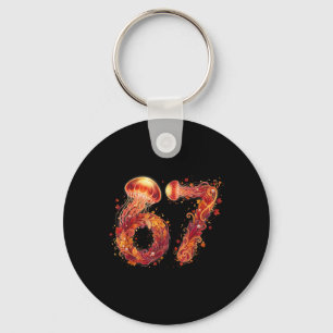 67 Meme Six Seven 6 7 Humor Jellyfish Thanksgiving Key Ring