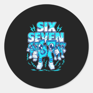 67 Meme Six Seven 6 7 Italian Brainrot Birthday Ki Classic Round Sticker
