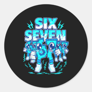 67 Meme Six Seven 6 7 Italian Brainrot Birthday Ki Classic Round Sticker