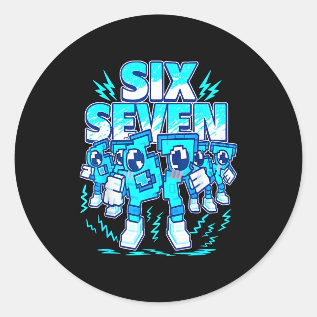 67 Meme Six Seven 6 7 Italian Brainrot Birthday Ki Classic Round Sticker (Front)