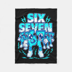 67 Meme Six Seven 6 7 Italian Brainrot Birthday Ki Fleece Blanket