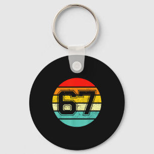 67 Meme Six Seven 6 7 Meme Funny Number Vintage Key Ring